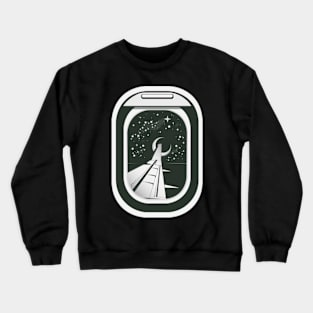 Plane window seat with midnight sky Crewneck Sweatshirt